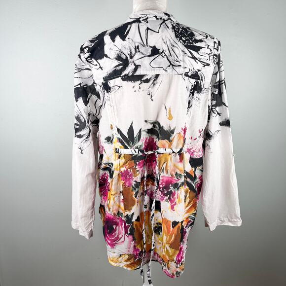 Soft Surroundings Champs De Fleur Floral Shirt Blouse L Button Down - Picture 16 of 16